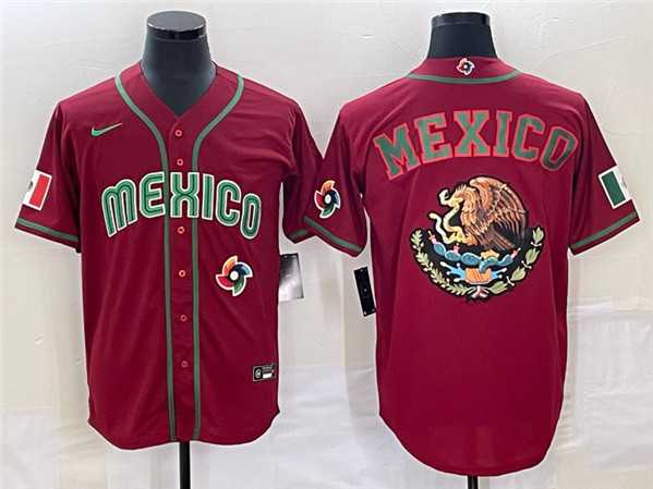 Mens Mexico Baseball 2023 Red Team Big Logo World Baseball Classic Stitched Jersey->2023 world baseball classic->MLB Jersey